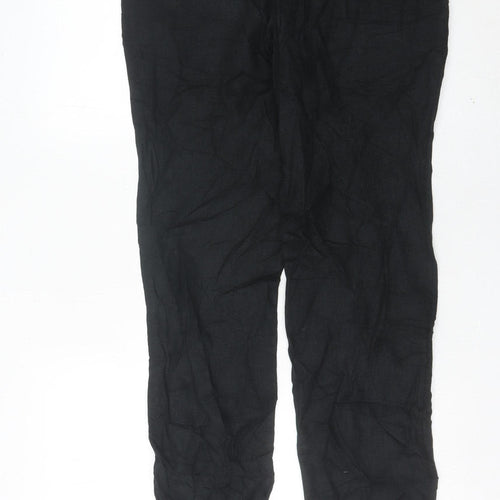 Next Men’s Black Linen Blend Chino Trousers Size 34W 29L Regular