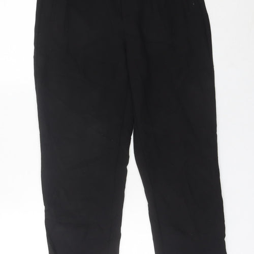 Stradivarius Women’s Black Size 10 Pleated High Rise Straight Trousers