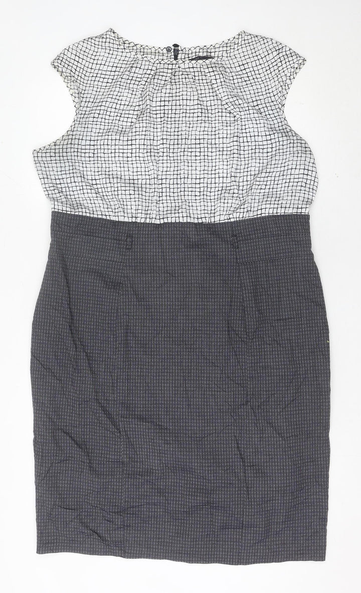 Marks and Spencer Women’s Black White Sheath Dress UK 20 Workwear