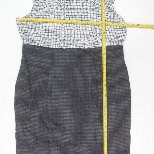 Marks and Spencer Women’s Black White Sheath Dress UK 20 Workwear