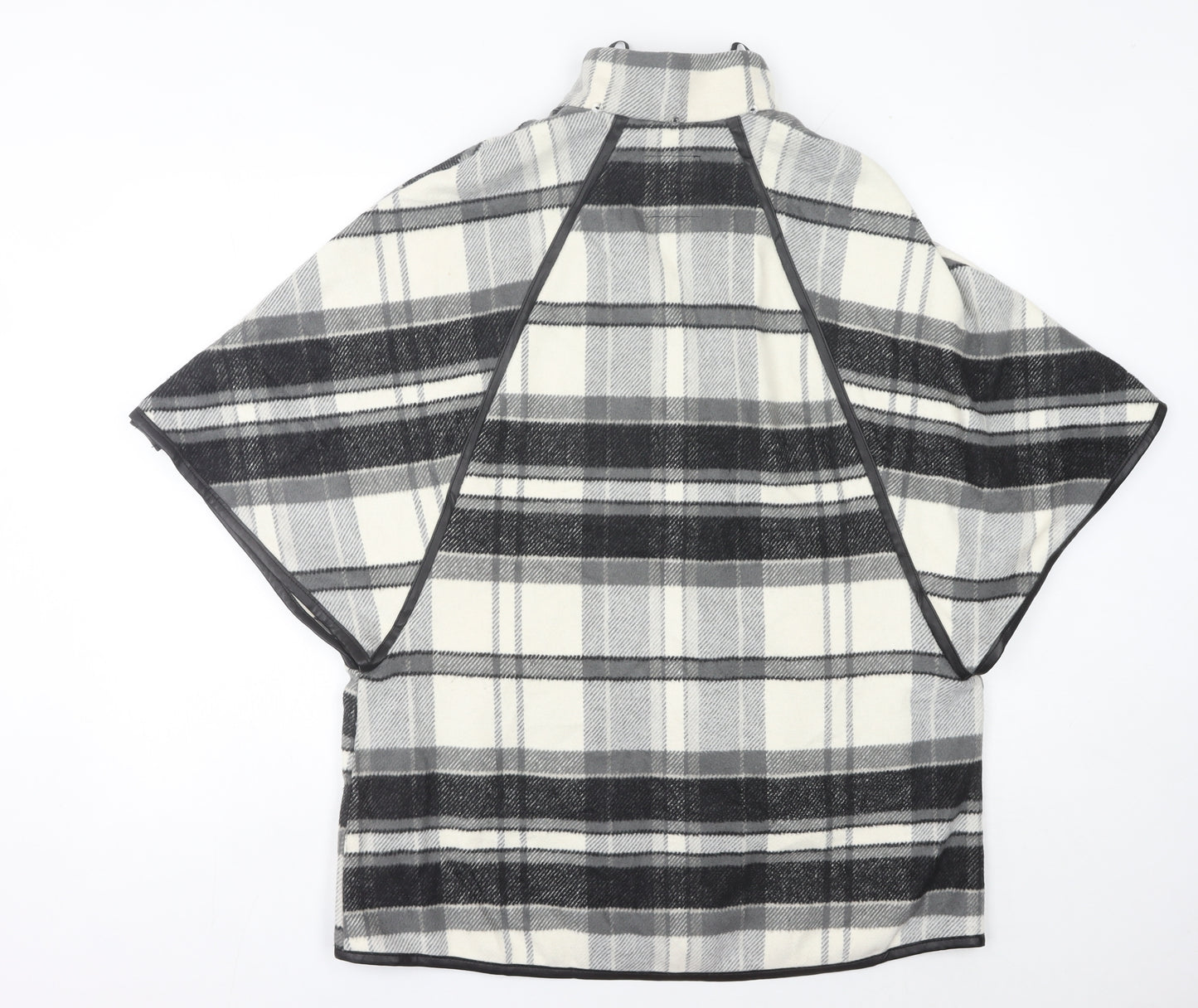 River Island Women’s Black Grey Plaid Cape Poncho XS