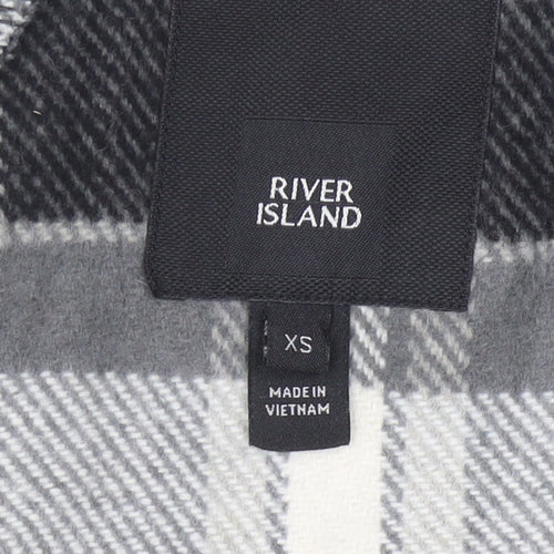 River Island Women’s Black Grey Plaid Cape Poncho XS