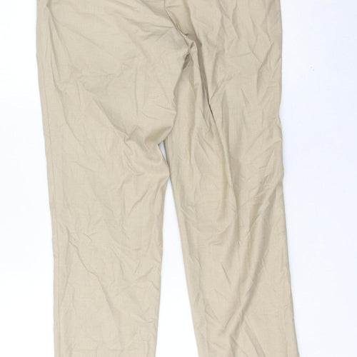 Marks and Spencer Men’s Beige Slim Fit Chino Trousers 28W 31L