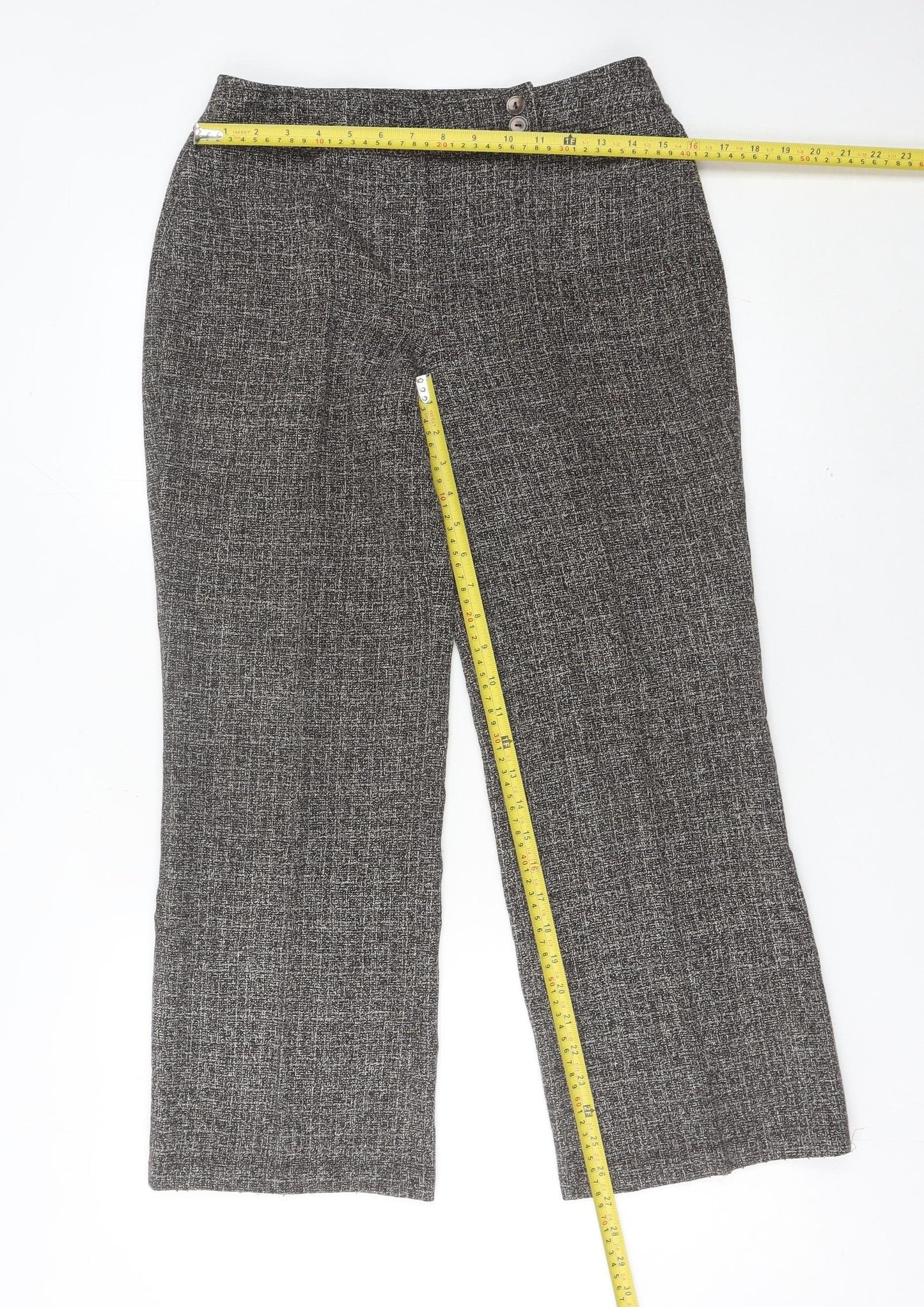 Debenhams Women’s Grey Check Dress Pants Trousers Size 10
