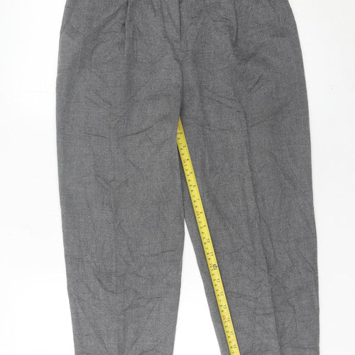 Topshop Women’s Grey Size 10 Pleated Tapered Trousers Workwear