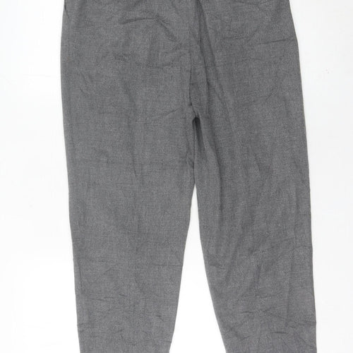 Topshop Women’s Grey Size 10 Pleated Tapered Trousers Workwear