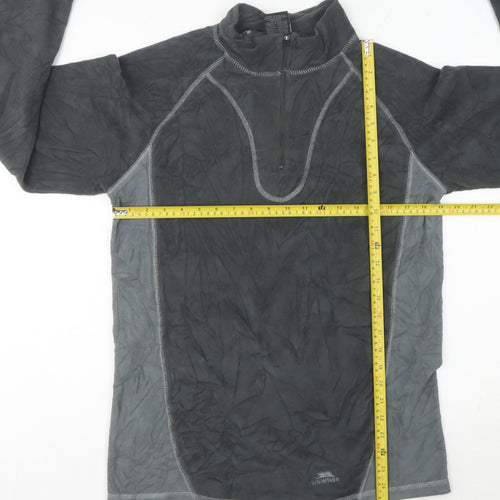 Trespass Mens Grey Fleece Pullover Sweatshirt L 1/4 Zip Outdoor