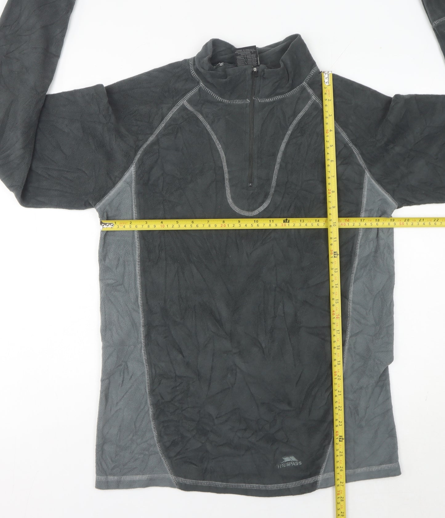 Trespass Mens Grey Fleece Pullover Sweatshirt L 1/4 Zip Outdoor