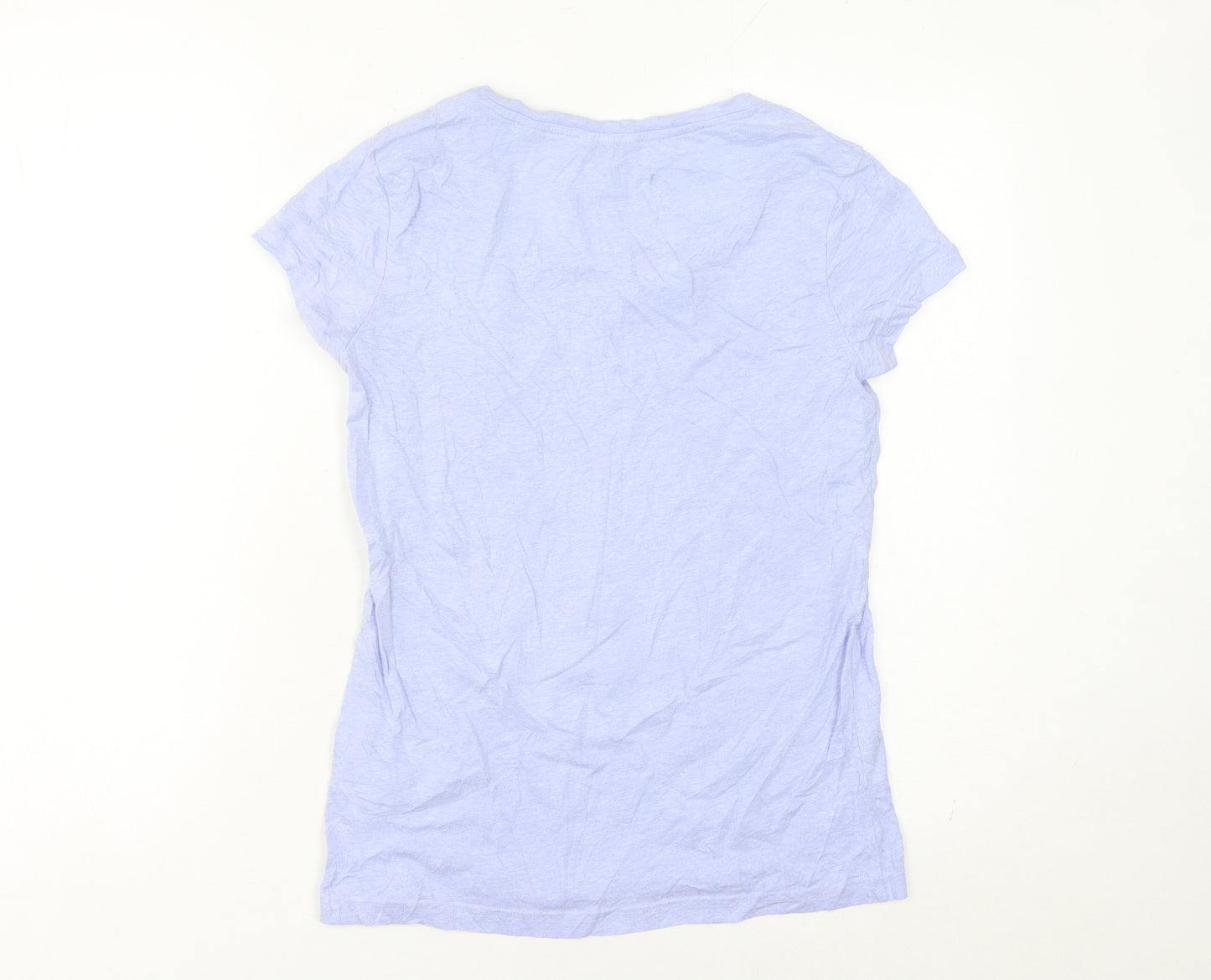 Jack Wills Womens Blue UK 6 T-Shirt Scoop Neck Short Sleeve Cotton
