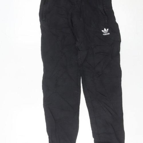 Adidas Womens XS Black Jogger Trousers Cotton Stretch
