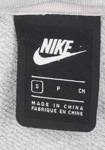 Nike Men’s Grey Pullover Hoodie S Logo Sportswear Cotton