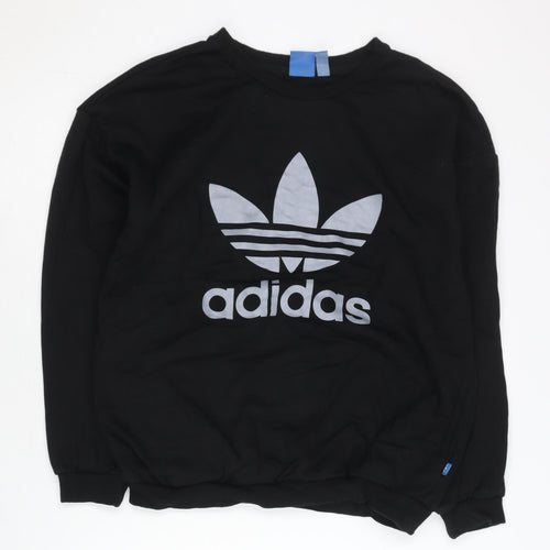 Adidas Mens Black XS Sweatshirt Crew Neck Logo Pullover