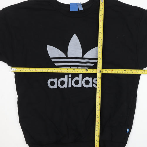 Adidas Mens Black XS Sweatshirt Crew Neck Logo Pullover