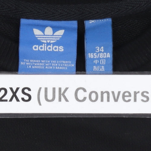 Adidas Mens Black XS Sweatshirt Crew Neck Logo Pullover