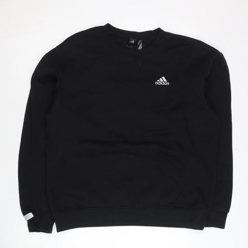Adidas Mens Black S Pullover Sweatshirt Crew Neck Long Sleeve