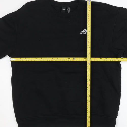 Adidas Mens Black S Pullover Sweatshirt Crew Neck Long Sleeve
