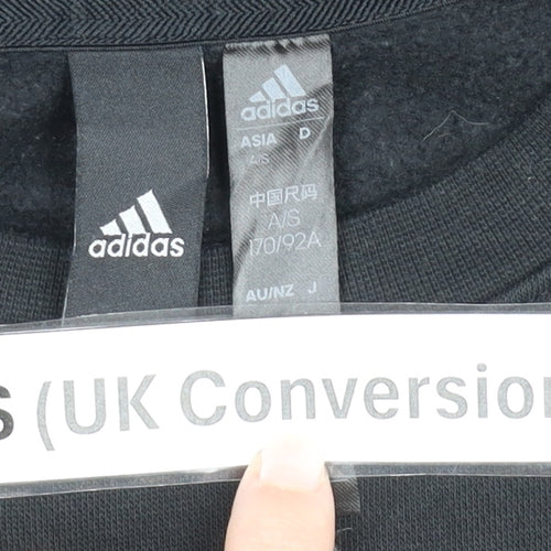 Adidas Mens Black S Pullover Sweatshirt Crew Neck Long Sleeve