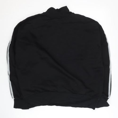 Adidas Womens Black XS Pullover Sweatshirt Turtleneck Cotton Blend
