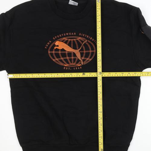 Puma Men's Black Small Pullover Sweatshirt Logo Crew Neck