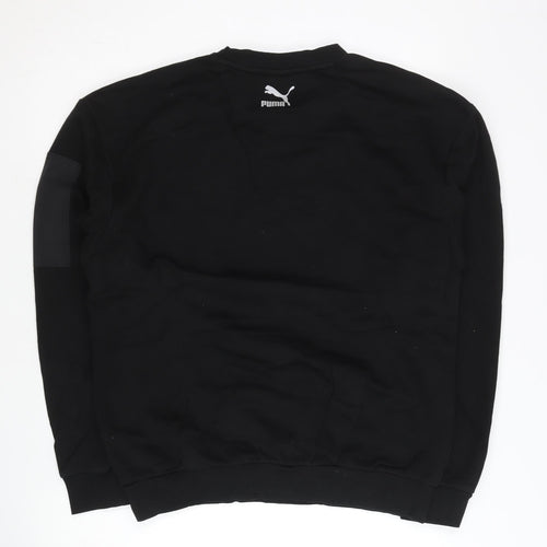 Puma Men's Black Small Pullover Sweatshirt Logo Crew Neck