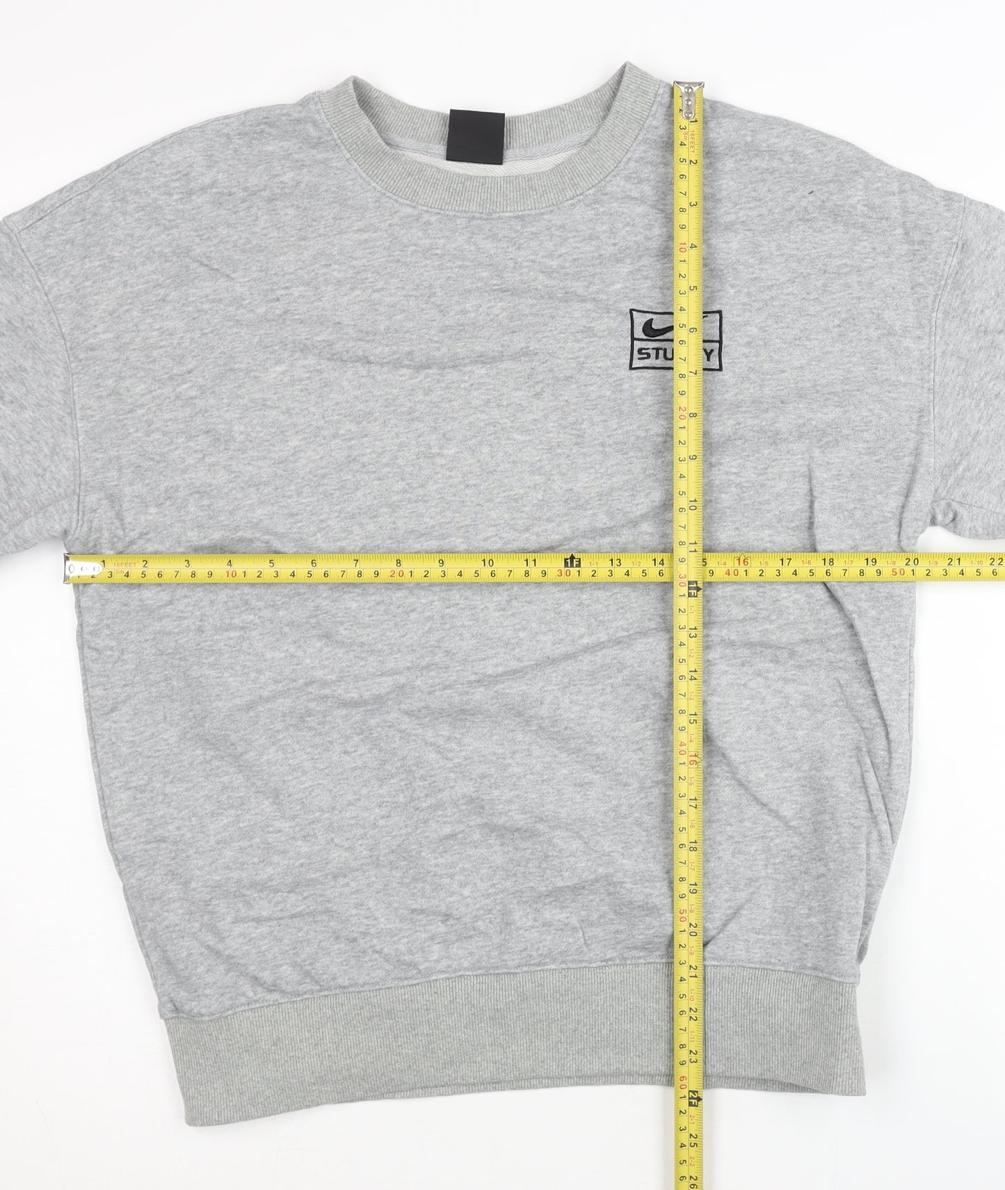 Nike Mens Grey Sweatshirt Medium Pullover Crew Neck Logo Sportswear