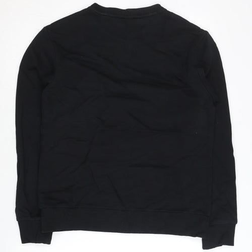 FILA Mens Black Sweatshirt S Regular Fit Logo Pullover Jumper