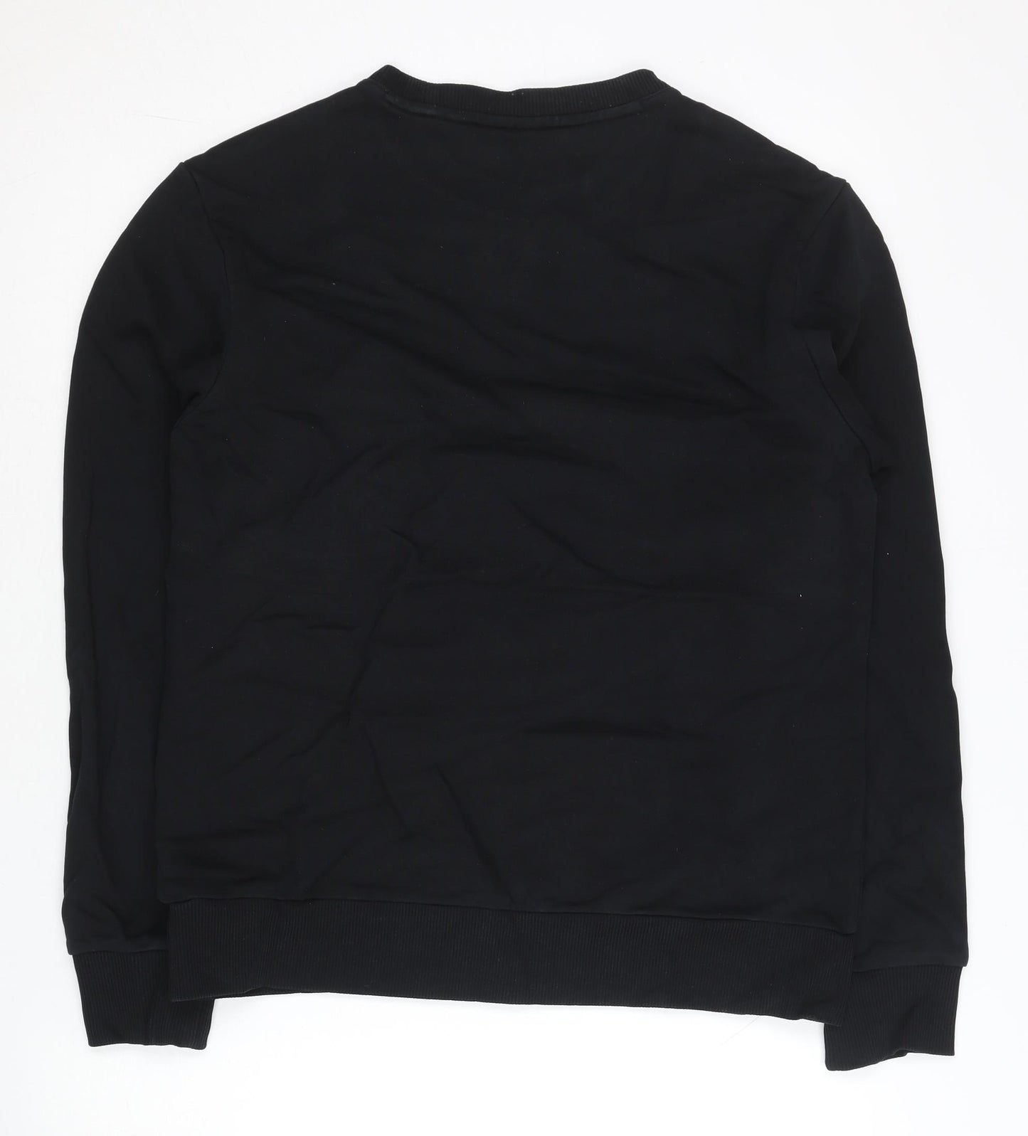 FILA Mens Black Sweatshirt S Regular Fit Logo Pullover Jumper