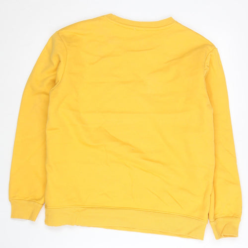 Champion Men’s Yellow Pullover Sweatshirt M Crew Neck Logo