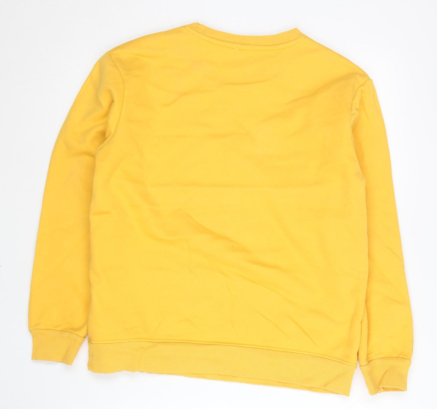 Champion Men’s Yellow Pullover Sweatshirt M Crew Neck Logo