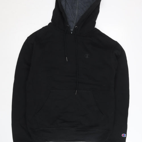 Champion Men's Black Pullover Hoodie Size S Fleece Athletic Sweatshirt