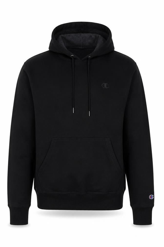 Champion Men's Black Pullover Hoodie Size S Fleece Athletic Sweatshirt