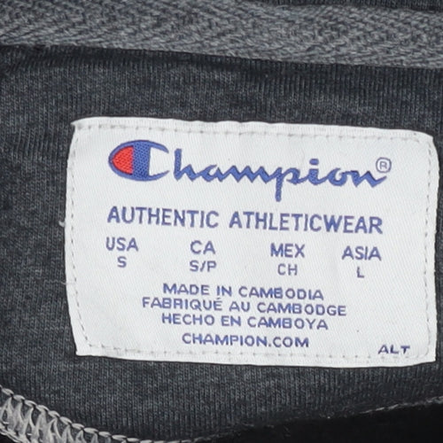 Champion Men's Black Pullover Hoodie Size S Fleece Athletic Sweatshirt