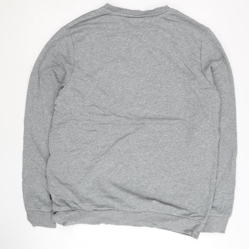 Puma Mens Grey Sweatshirt L Regular Fit Crew Neck Pullover Sportswear