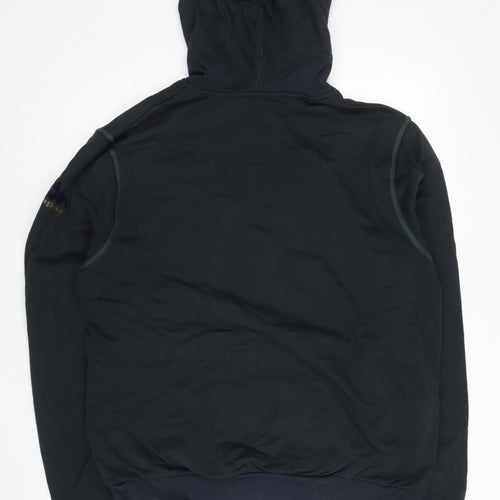 Kappa Mens Black Pullover Hoodie L Sports Logo Hooded Sweatshirt