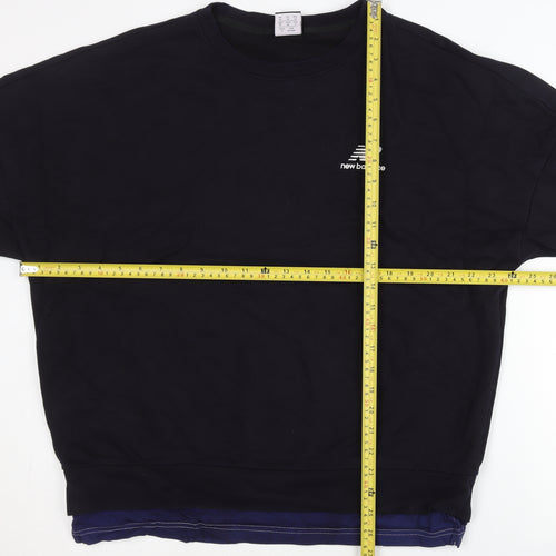 New Balance Men’s Black S Pullover Sweatshirt Crew Neck Logo