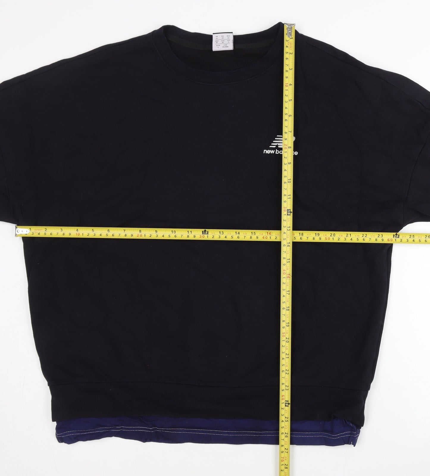 New Balance Men’s Black S Pullover Sweatshirt Crew Neck Logo
