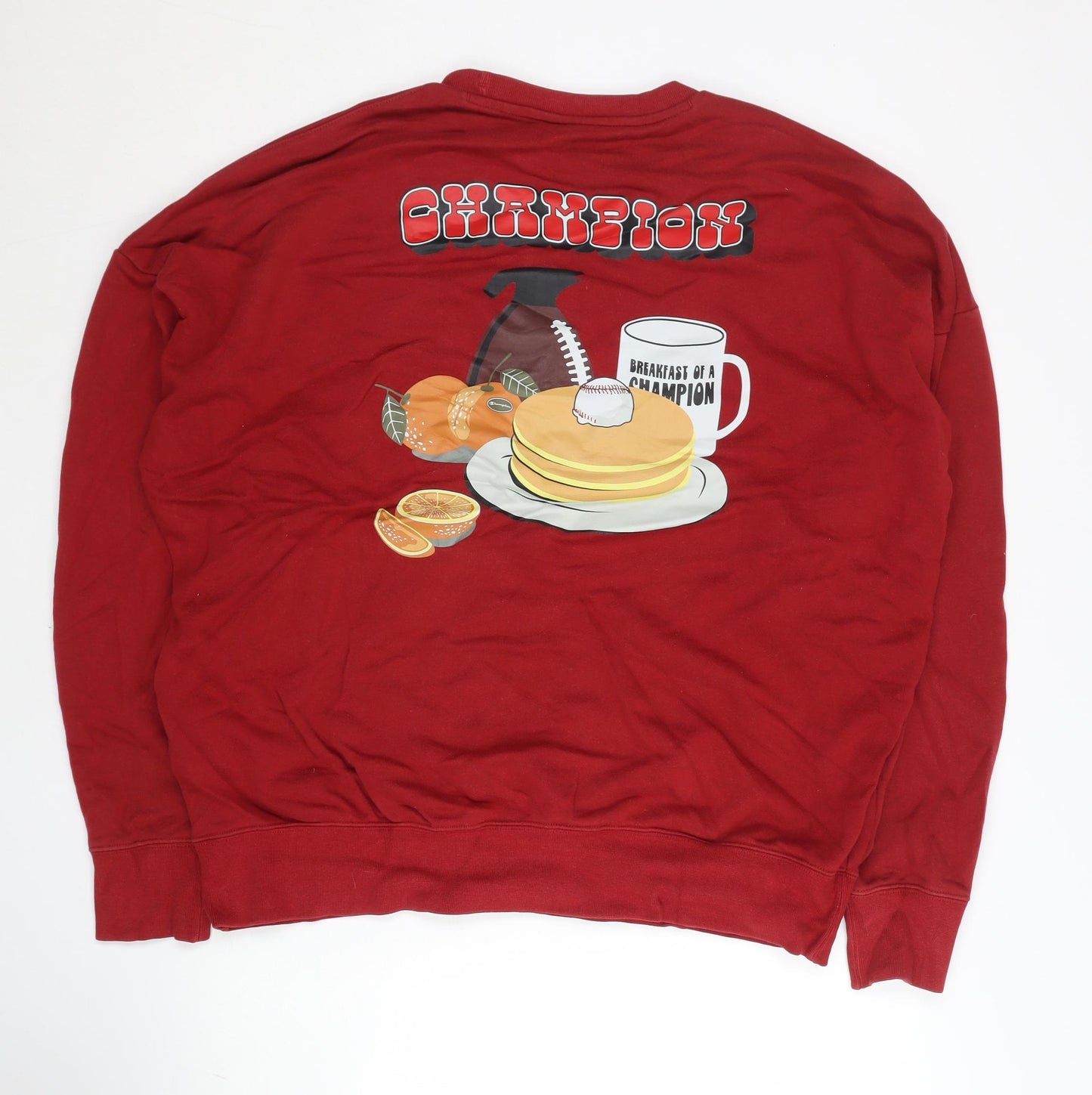 Champion Men’s Red Large Pullover Sweatshirt Graphic Print Crew Neck