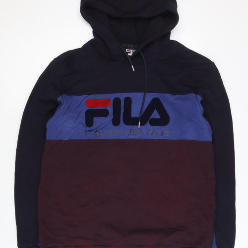 Fila Men’s Multicoloured Pullover Hoodie Size L Logo Graphic