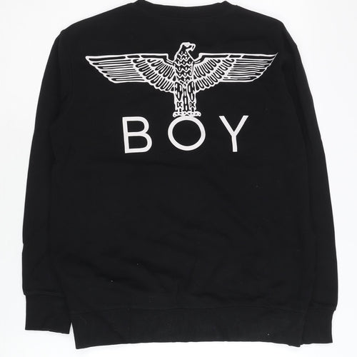 BOY Men’s Black Small Crew Neck Pullover Graphic Sweatshirt