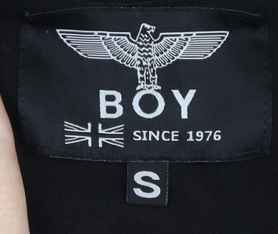 BOY Men’s Black Small Crew Neck Pullover Graphic Sweatshirt