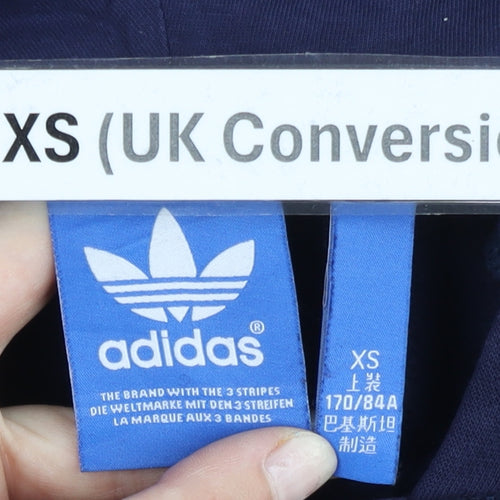 Adidas Men’s Blue XS Pullover Hoodie Long Sleeve Sports Logo