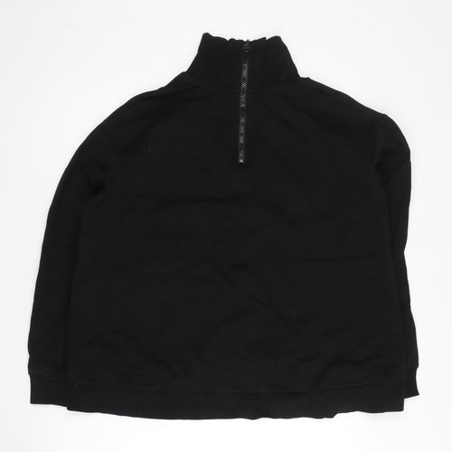 Kappa Mens Black XL Cycling Sweatshirt 1/4 Zip Logo Pullover