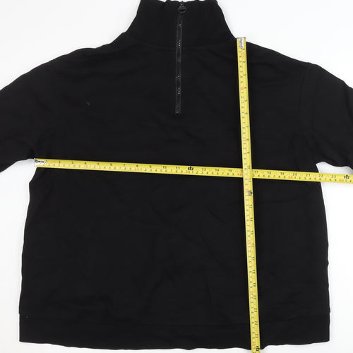 Kappa Mens Black XL Cycling Sweatshirt 1/4 Zip Logo Pullover