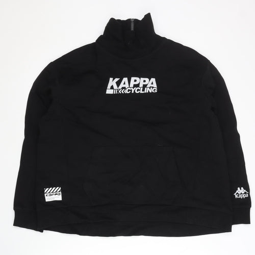 Kappa Mens Black XL Cycling Sweatshirt 1/4 Zip Logo Pullover