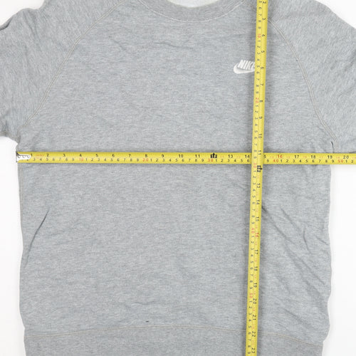 Nike Men’s Grey Cotton Sports Sweatshirt M Pullover Crew Neck