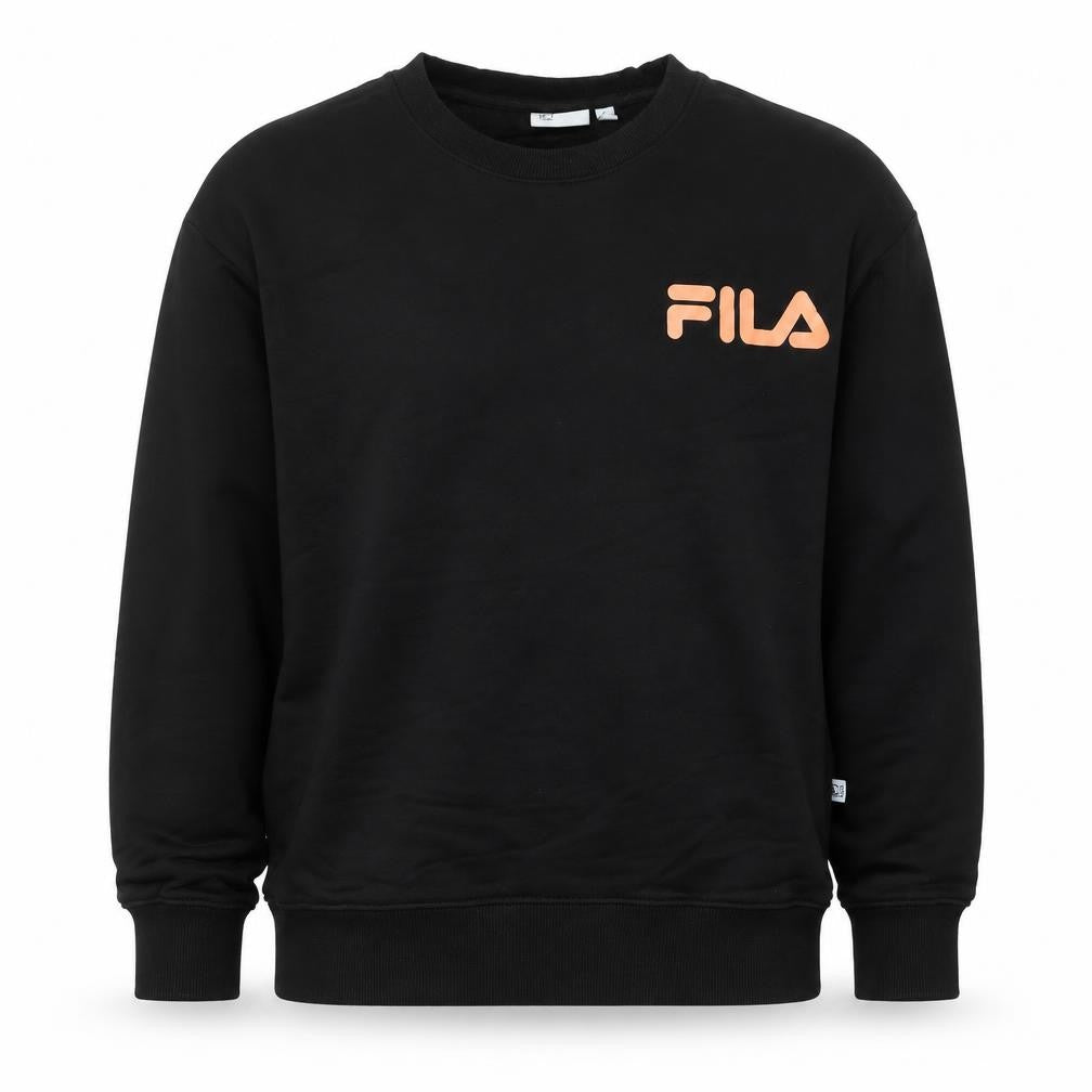 Front view of Fila Men’s Black Medium Crew Neck Pullover Sweatshirt