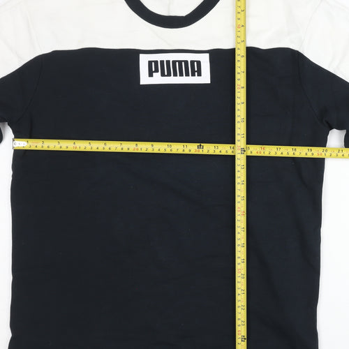 Puma Men’s Black White Logo Sweatshirt Pullover Size M Regular Fit