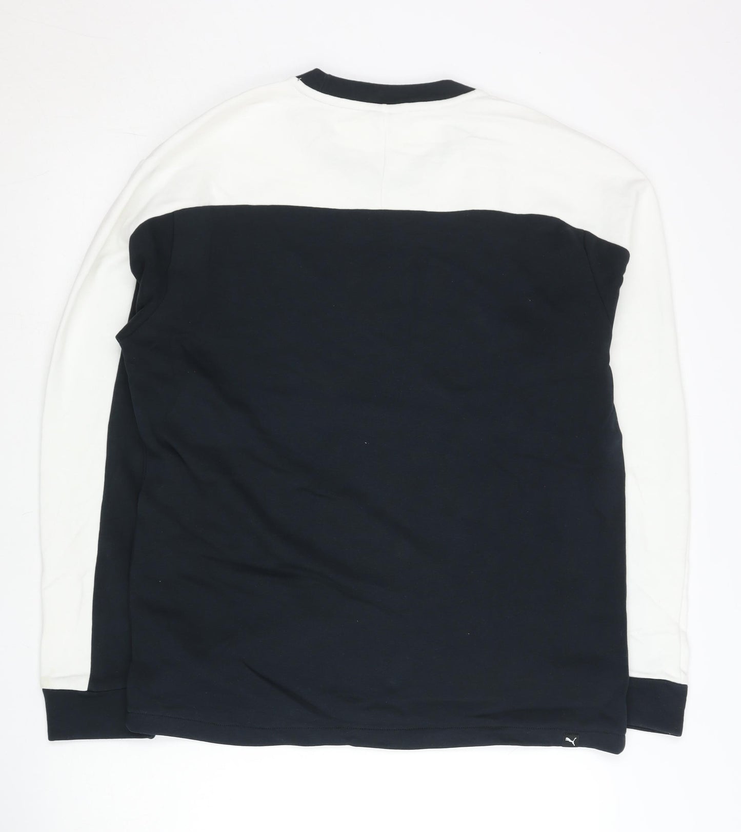 Puma Men’s Black White Logo Sweatshirt Pullover Size M Regular Fit