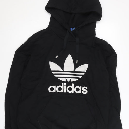 Adidas Men’s Black Pullover Hoodie S Logo Fleece Sportswear