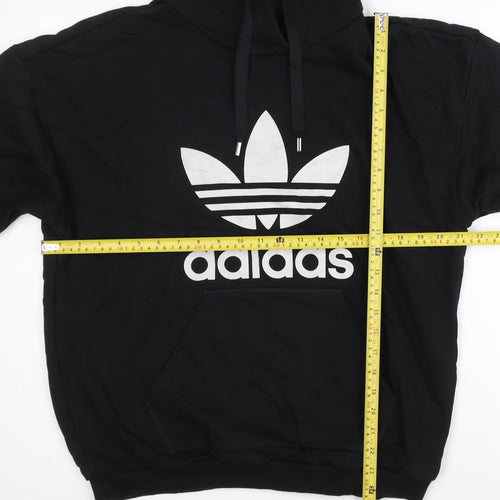 Adidas Men’s Black Pullover Hoodie S Logo Fleece Sportswear